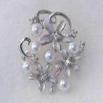 パール ブローチ パールブローチ ブローチ パール 花 真珠 パール あこや本真珠 ダイヤモンド メ ...