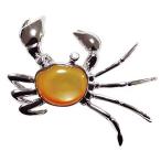 ブローチ カニ メンズ 男性用 かに ピンズ 蟹 ラペルピン イエロージェル 黄蝶貝 ダイヤモンド k18 ホワイトゴールド メンズ プレゼント ご褒美 自分買い pu