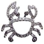 ブローチ カニ メンズ 男性用 かに ピンズ 蟹 ラペルピン ダイヤモンド k18 ホワイトゴールド メンズ 送料無料 人気 プレゼント ギフト ご褒美 自分買い pu