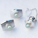 ネクタイピン タイタック カフス タイピン ホワイトゴールド 真珠 パール あこや真珠 メンズ 送料無料 人気 プレゼント ギフト ご褒美 自分買い pu