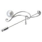 ブローチ 真珠ブローチ 南洋白蝶真珠 キュービックジルコニア 1石 ピンブローチ ラペルピン ブローチ 送料無料 フォーマル プレゼント ギフト 自分買い pu