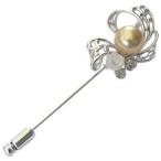 ブローチ 真珠ブローチ 兼 ペンダント 南洋白蝶真珠 ゴールド系 10mm バラ 白蝶貝 ピンブローチ シルバー 送料無料 プレゼント ギフト ご褒美 自分買い pu