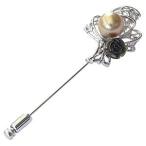 ブローチ 真珠ブローチ 兼 ペンダント 南洋白蝶真珠 ゴールド系 10mm バラ 黒蝶貝 ピンブローチ シルバー 送料無料 プレゼント ギフト ご褒美 自分買い pu