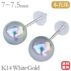 パールピアス 18金 パール ピアス 真珠ピアス 本真珠 グレー系 k14 ホワイトゴールド スタッドピアス 送料無料 プレゼント ギフト ご褒美 自分買い
