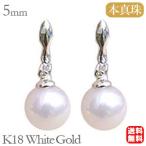 パールピアス パール ピアス 本真珠 5mm アコヤ あこや ダイヤモンド k18 18k 18金 ホワイトゴールド 送料無料 プレゼント ギフト ご褒美 自分買い pu