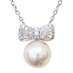 真珠ネックレスパールネックレスリボ...