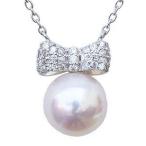 真珠ネックレスパールネックレスリボ...