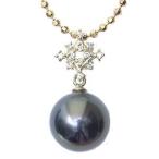 ペンダントトップ ダイヤ ネックレスペンダント 黒真珠パール k18 ゴールドネックレス ダイヤモンド ジュエリー プレゼント ギフト ご褒美 自分買い pu