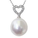 パールペンダントトップ 真珠 パール 南洋白蝶真珠 ピンクホワイト系 12mm ダイヤモンド 0.04ct ホワイトゴールド k18 ハート プレゼント ギフト 自分買い pu