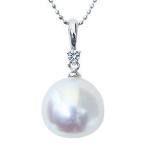 パールペンダントトップ 真珠 パール 南洋白蝶真珠 ピンクホワイト系 12mm ダイヤモンド 0.03ct ホワイトゴールド k18 プレゼント ギフト ご褒美 自分買い pu
