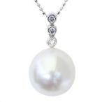 パールペンダントトップ 真珠 パール 南洋白蝶真珠 ピンクホワイト系 12mm ダイヤモンド 0.10ct ホワイトゴールド k18 プレゼント ギフト ご褒美 自分買い pu