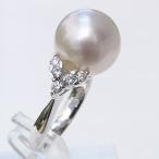 パール 指輪 真珠 リング 真珠 指輪 南洋白蝶真珠 ダイヤモンド pt900 プラチナ リング ピ ...