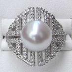 パール 指輪 真珠 リング 真珠 指輪 南洋白蝶 ダイヤモンド pt900 プラチナ ピンクホワイト ...