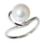 Yahoo! Yahoo!ショッピング(ヤフー ショッピング)パールリング 普段使い 指輪 リング 真珠指輪 あこや本真珠 8mm シルバー キュービックジルコニア 冠婚葬祭 送料無料 プレゼント ギフト ご褒美 自分買い pu