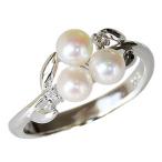 パールリング 普段使い パール リング ベビーパール ダイヤモンド ホワイトゴールド 真珠指輪 送料無料 プレゼント ギフト ご褒美 自分買い pu