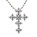 クロス ダイヤモンド 0.24ct ダイヤ k18 18k 18金 ホワイトゴールド 十字架 ペンダント ユニセックス 男女兼用 誕生日 プレゼント ギフト ご褒美 自分買い pu