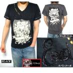 エドハーディーTシャツメンズEDHARDYスカル半袖スタッズVネック