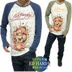 ショッピングhardy エドハーディー ed hardy Tシャツ ロンT メンズ ラグラン/ワッフル生地 スカル 長袖 クリスチャンオードジュー