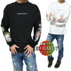 ショッピングhardy エドハーディー ed hardy Tシャツ ロンT メンズ スカル/ドクロ 薔薇スカル/ナイフ プリント 長袖 ブラック/ホワイト サイズM-XL