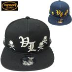VANSON バンソン スカル/髑髏/ドクロ 刺繍 メンズキャップ ブランド ツイル キャップ/CAP 帽子 ベースボールキャップ NVCP-2502