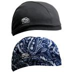 バイク ヘルメット インナーキャップ COOLMAX ２枚組 (キャップタイプ) ネイビーウエスタン&ブラック Shinobu Riders / ヘルメットインナー  インナー 冷感