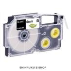 互換品 カシオラベルテープ対応品 NS-6WE XR-6WE 白に黒文字  6mm  日本ナインスター