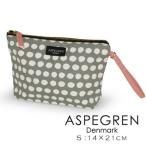 Yahoo! Yahoo!ショッピング(ヤフー ショッピング)Aspegren アスペグレン ドットポーチ グレー Sサイズ PVCコーディング 綿 インド 小物入れ 化粧品