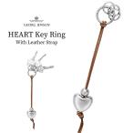 Georg Jensen ジョージジェンセン Key Ring HEART With Leather Strap キーリングハートレザーストラップ付き ギフト キーホルダー