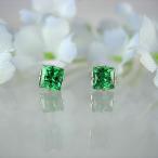 MARE チタンピアス SWAROVSKI GREEN 4mm×4mm ma075