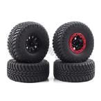 INJORA 2.2 Inch Tyre Set 4Pcs Beadlock Wheel Rim ＆ Rubber Tires for 1/10 RC Rock Crawler Axial SCX10 Wraith RR10 Yeti