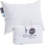 Lincove Signature 100% Natural Canadian White Down Luxury Sleeping Pillow - 800 Fill Power, 500 Thread Count Cotton Shell, Made in Canada, Queen - Fir