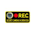 セキュリティ カメラ 作動中 ステッカー 黄 録画中 シール 録画中シール 防犯 空き巣対策 防犯カメラ 防犯ステッカー