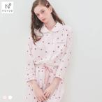 ナルエー パジャマ コットンダブルガーゼいちごシャツパジャマ ルームウェア ロングパンツ 長袖 上下セット 綿100％ NARUE