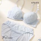 パリーゼ Palissee ル・ヌーリュバン ブラジャー ショーツ セット ナイスフィット ABCDEF リボン柄 ラメ刺繍 淡色 ブラセット 大きいサイズ