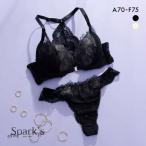 スパークス フロントホック背中見せ ブラジャー ショーツ セット Tバックショーツ ABCDEF 脇高 盛り 大きいサイズ SPARKS