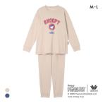 ショッピングスヌーピー ワコール リラックス＆スリープ PEANUTS×ワコール スヌーピー ルームウェア 長袖 上下セット パジャマ 綿100％ レディース Wacoal