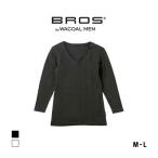  Bros bai Wacoal men BROS by WACOAL MEN BROS. один. сохранение тепла внутренний рубашка V шея мужской длинный рукав . сторона ворсистый хлопок .