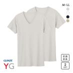 グンゼ GUNZE ワイジー YG DRY&COOL Vネック Tシャツ 2枚組 メンズ インナー 鹿の子編み クール