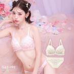 パンキュート ローズロマンティックフリル ブラセット GHI65-95 大きいサイズ グラマー 盛り ブラ 大きいサイズ 脇寄せ L字 谷間 盛り胸 PANCUTE