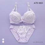 ショッピングフリル ピュアシェリ フェアリーフリル リボン通し ブラセット ABCD70-85 盛り 谷間 美胸 寄せ ブラジャー ショーツ セット PURECHERIE