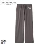 ジェラートピケ オム メンズ ロゴワンポイントプリントロングパンツ ジェラピケ パジャマ ルームウェア gelato pique HOMME