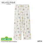 ジェラートピケ オム メンズ SESAME STREET 総柄ロングパンツ セサミストリート ジェラピケ パジャマ GELATO PIQUE HOMME