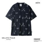 ジェラートピケ オム GELATO PIQUE メンズ PEANUTS HOMME 総柄プリントシャツ ジェラピケ パジャマ ルームウェア