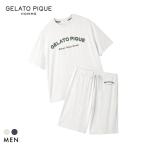  Gelato Pique Homme мужской контакт охлаждающий casual искусственный шелк Logo футболка & шорты комплект jelapike салон одежда gelato pique HOMME