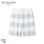 ジェラートピケ オム メンズ スムーズィー2ボーダーハーフパンツ ジェラピケ パジャマ ルームウェア gelato pique HOMME