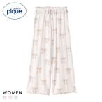 ジェラートピケ レディース リボン柄ロングパンツ ジェラピケ パジャマ ルームウェア gelato pique