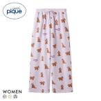 ジェラートピケ レディース スカーフDOG柄ロングパンツ ジェラピケ パジャマ ルームウェア gelato pique