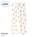 ジェラートピケ レディース 抗菌防臭バスローブベア柄ロングパンツ ジェラピケ パジャマ ルームウェア gelato pique