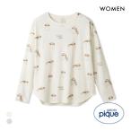 ジェラートピケ レディース シーズー柄ロングTシャツ ジェラピケ パジャマ ルームウェア gelato pique