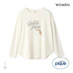 ジェラートピケ レディース シーズーワンポイントロングTシャツ ジェラピケ パジャマ ルームウェア gelato pique